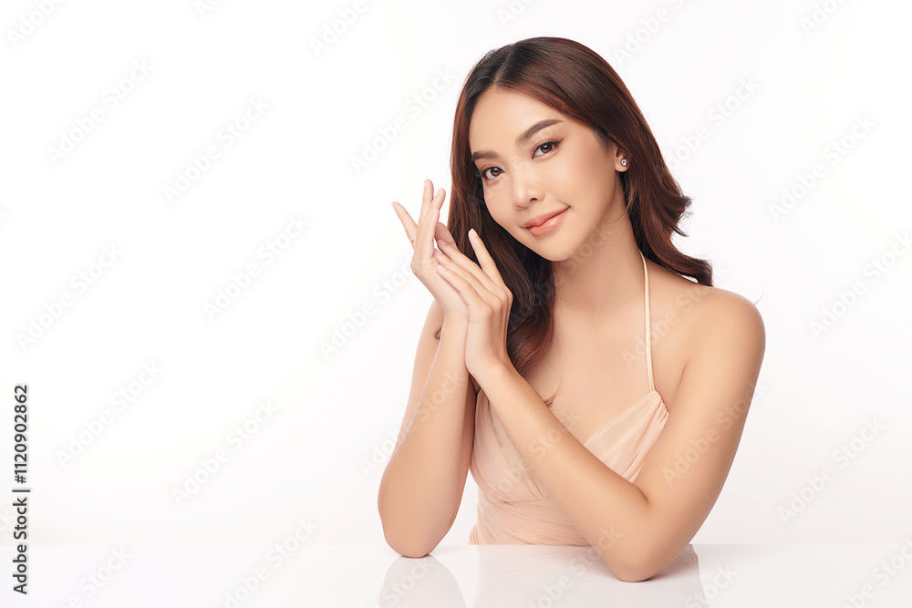 Beautiful young asian woman with clean fresh skin on white background, Face care, Facial treatment, Cosmetology, beauty and spa, Asian women portrait. Beautiful young asian woman with clean fresh skin on white background, Face care, Facial treatment, Cosmetology, beauty and spa, Asian women portrait.