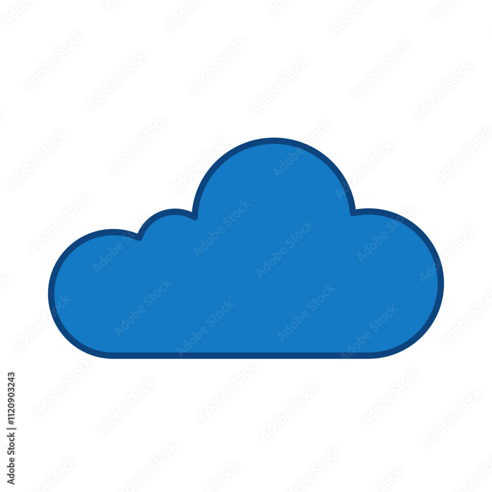 Cloud Blue Icon. Digital Marketing Icon Editable Stroke Vector Illustration Cloud Blue Icon. Digital Marketing Icon Editable Stroke Vector Illustration