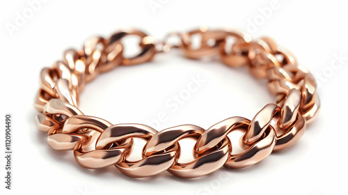 Rose Gold Chain Bracelet 3D Render