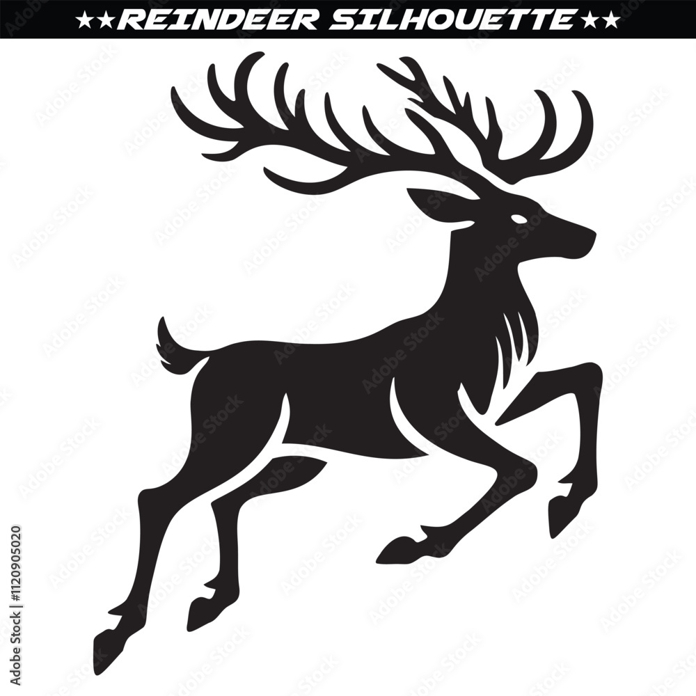 Silhouette of reindeer. Male and female deer isolated on a white background. Eps 10 Silhouette of reindeer. Male and female deer isolated on a white background. Eps 10