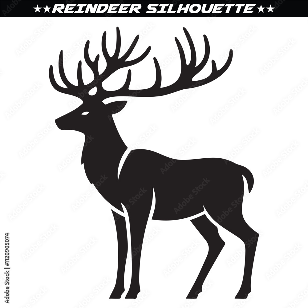 Silhouette of reindeer. Male and female deer isolated on a white background. Eps 10 Silhouette of reindeer. Male and female deer isolated on a white background. Eps 10