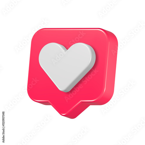 3d love post icon social media like symbol