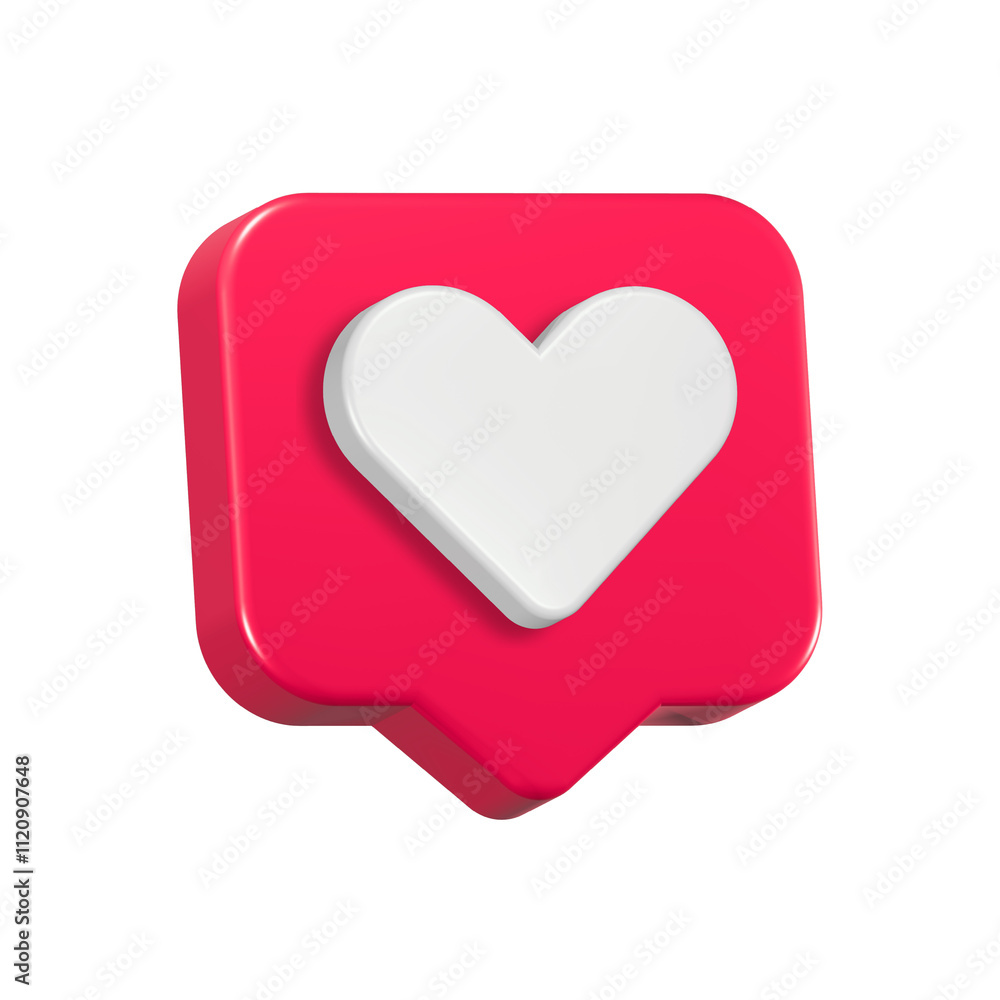 3d love post icon social media like symbol 3d love post icon social media like symbol