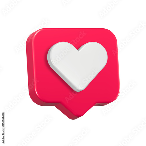 3d love post icon social media like symbol