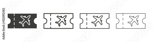 Airline ticket icon pack. vector illustration