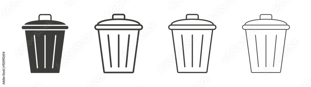 Bin icon pack. vector illustration Bin icon pack. vector illustration