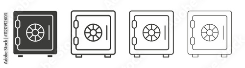 Bank vault icon pack. vector illustration