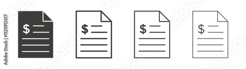 Bank statement icon pack. vector illustration