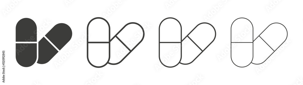 Capsule icon pack. vector illustration Capsule icon pack. vector illustration