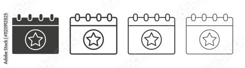 Calendar with event icon pack. vector illustration