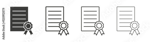 Certificate icon pack. vector illustration
