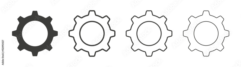 Cogwheel icon pack. vector illustration Cogwheel icon pack. vector illustration