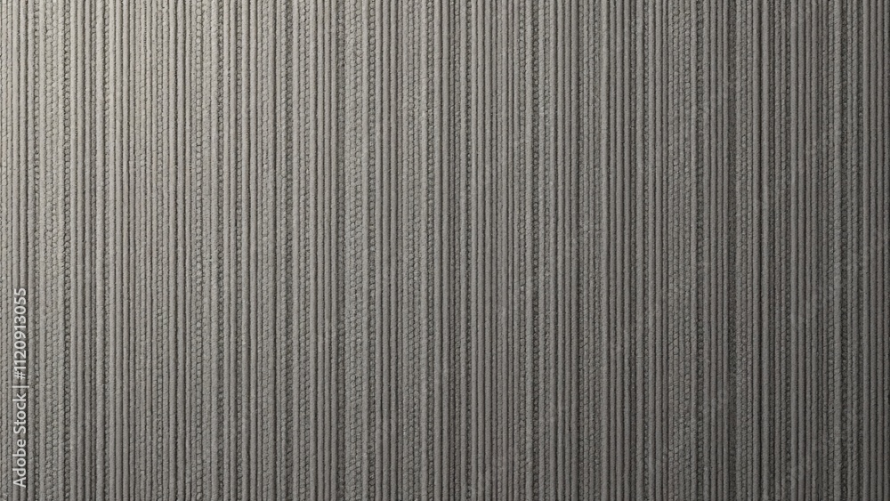 Fototapeta premium High-Resolution Gray Carpet Texture, Detailed Vertical Lines on Beige Background, Top-Down View for Design Projects