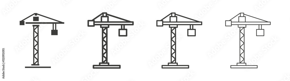 Construction crane icon pack. vector illustration