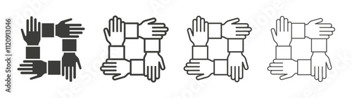 Collaboration icon pack. vector illustration