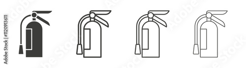 Fire extinguisher icon pack. vector illustration