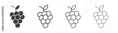 Grapes icon pack. vector illustration