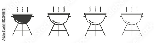 Grill icon pack. vector illustration