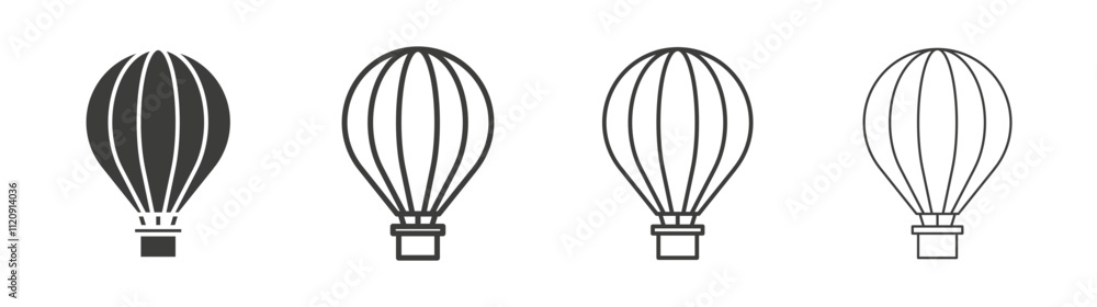 Fototapeta premium Hot air balloon icon pack. vector illustration