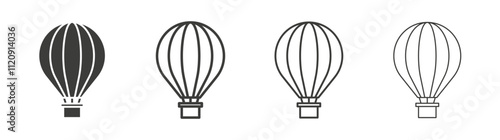 Hot air balloon icon pack. vector illustration