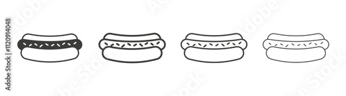 Hot dog icon pack. vector illustration