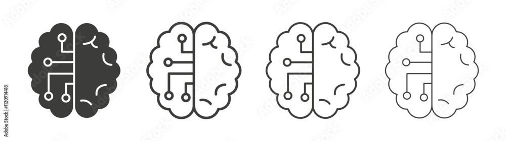 Machine learning icon pack. vector illustration