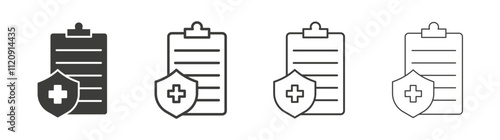 Medical insurance icon pack. vector illustration