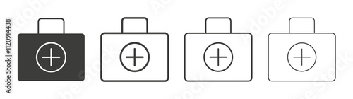 Medical kit icon pack. vector illustration