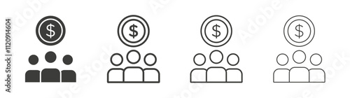 Mutual funds icon pack. vector illustration