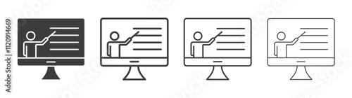 Online course icon pack. vector illustration