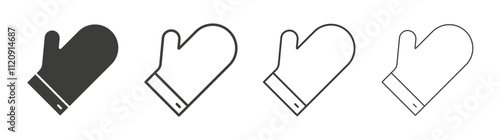 Oven mitt icon pack. vector illustration