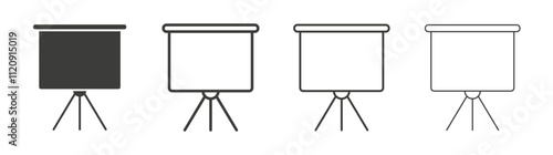 Presentation screen icon pack. vector illustration