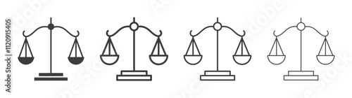 Scales of justice icon pack. vector illustration