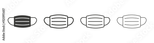 Surgical mask icon pack. vector illustration