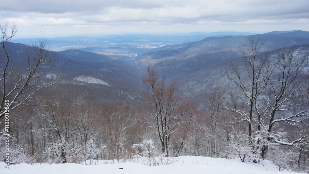 Stunning Aerial View of Snow-Covered West Virginia Mountains, Winter Wonderland Landscape Photography Stunning Aerial View of Snow-Covered West Virginia Mountains, Winter Wonderland Landscape Photography
