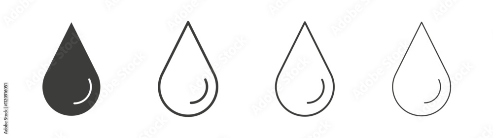 Water drop shape icon pack. vector illustration Water drop shape icon pack. vector illustration