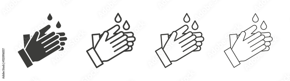 Wash hands icon pack. vector illustration Wash hands icon pack. vector illustration