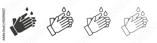 Wash hands icon pack. vector illustration