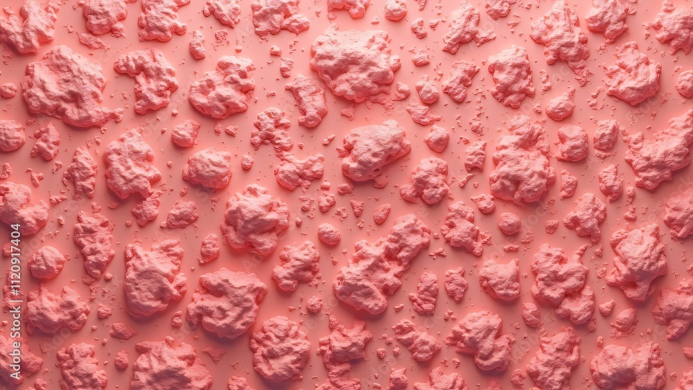 Fototapeta premium Seamless Pink Plaster Texture, Microscopic Brain Glial Cell Pattern