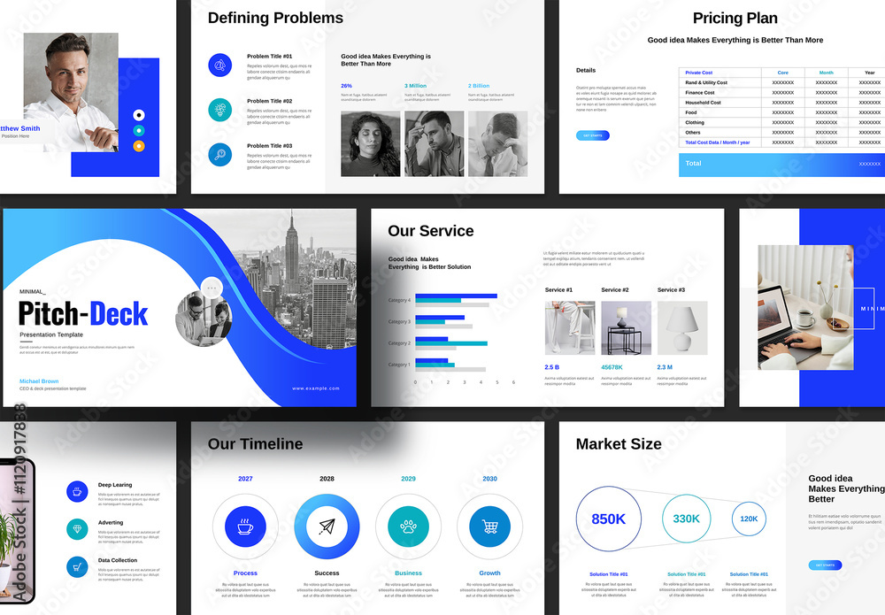 Pitch Deck Presentation Template Stock Template | Adobe Stock