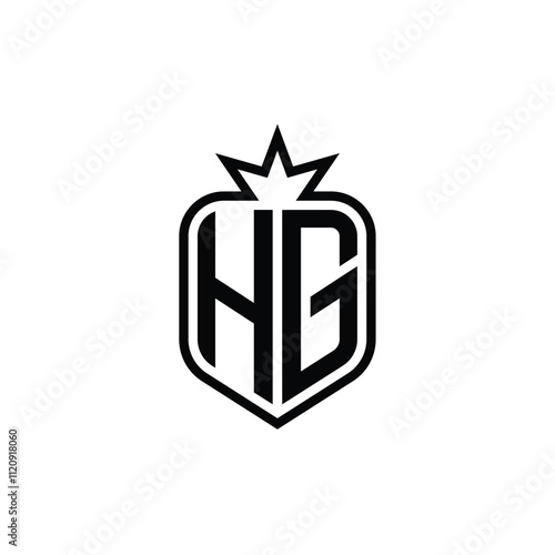 HG monogram logo design letter text name symbol monochrome logotype alphabet character simple logo