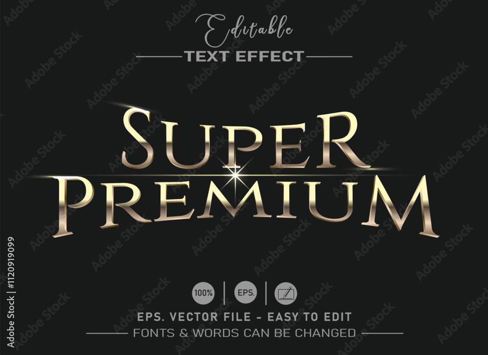 Fototapeta premium Luxury gold super premium editable text effect elegant style