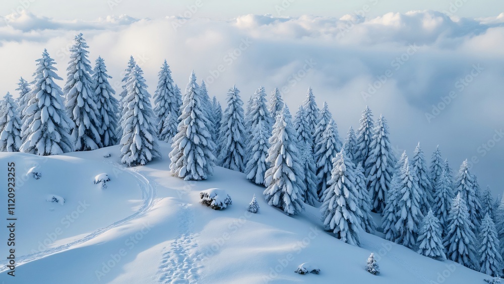 Snow-Covered Mountain Peak, Breathtaking Winter Landscape Photography Snow-Covered Mountain Peak, Breathtaking Winter Landscape Photography