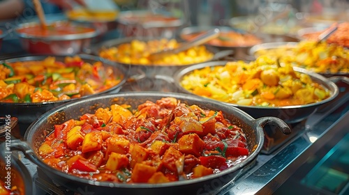 Delicious Indian Curry Dishes Food Buffet Restaurant