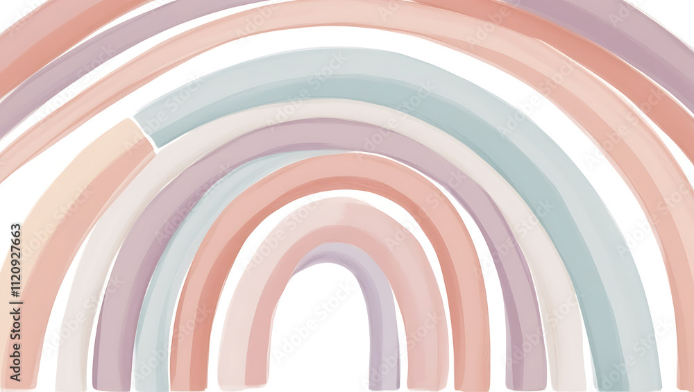 An abstract rainbow composed of layered arches with muted pastel tones, with each arch slightly uneven to convey a hand-drawn feel.
An abstract rainbow composed of layered arches with muted pastel tones, with each arch slightly uneven to convey a hand-drawn feel.