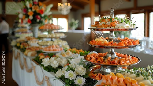 Elegant Buffet Catering Delicious Appetizers Canap s photo