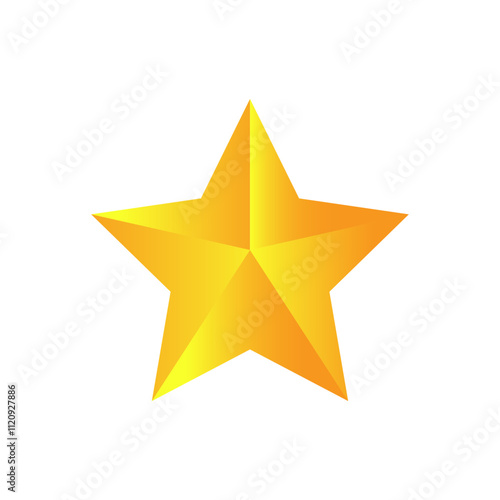 3d golden star vector .isolated gold star 