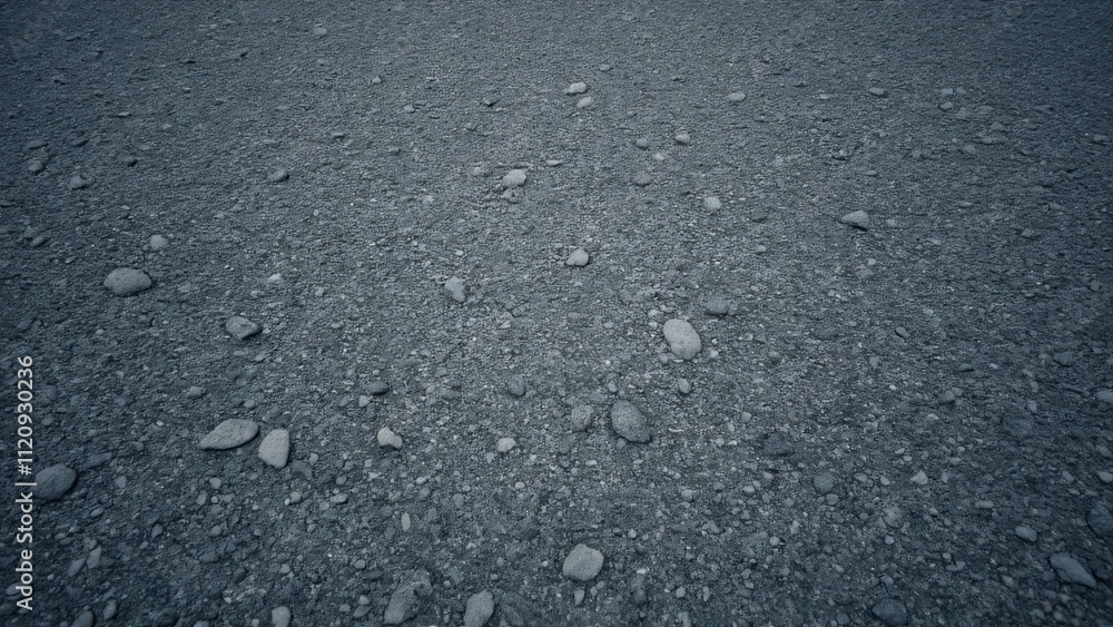 Photorealistic Top-Down Close-Up of Grey Asphalt Texture with Small Rocks and Pebbles Photorealistic Top-Down Close-Up of Grey Asphalt Texture with Small Rocks and Pebbles