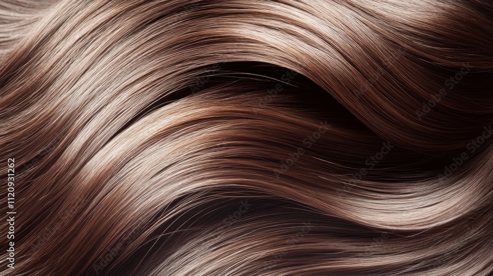Smooth, flowing strands of shiny brown hair Smooth, flowing strands of shiny brown hair