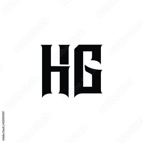HG monogram logo design letter text name symbol monochrome logotype alphabet character simple logo